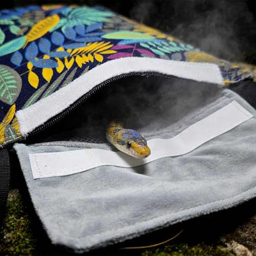 Breathable Snake Carrier Bag for Travel Escape Proof Reptile Carrier with Fleece Lining for Ball Pythons