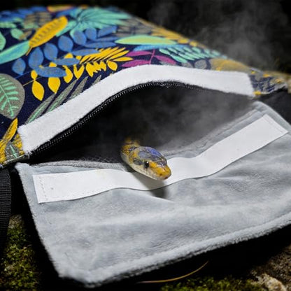 Breathable Snake Carrier Bag for Travel Escape Proof Reptile Carrier with Fleece Lining for Ball Pythons