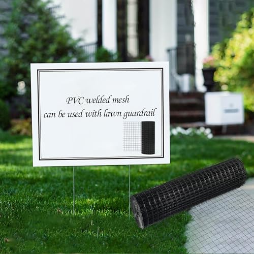 Hardware Cloth for Chicken Wire Fencing of Chicken Coop, 1/2in Mesh AWG 19 Gauge 48"x 100' Black Vinyl Coated Welded Wire Mesh Fence-PVC Coated Metal Garden Fencing Roll and Home Improvement - color: Black, size: 1/2'' 48'' x 100' (AWG 19Ga)