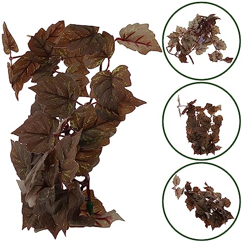 POPETPOP Terrarium Container Plants Habitats Leaves Hanging Terrarium Plant Vines with Suction Cups for Turtle Beared Dragon Hermit Crab Lizards Geckos Snake