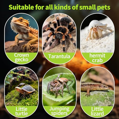 14 PCS Crested Gecko Food Dish, Reusable Small Reptile Feeding Cups, Gecko Food & Water Bowl 7 Colors