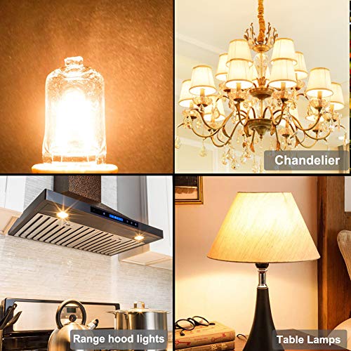 Vinaco G9 Bulb, 10 Pack G9 Halogen Bulb 60 Watt, High Output 720LM JD G9 120V 60W G9 Light Bulb Dimmable Long Lasting Lifespan, CRI100 & 2800K Warm White, G9/bi-pin Light Bulbs for Chandelier Lights - style: 60W- 10 Pack