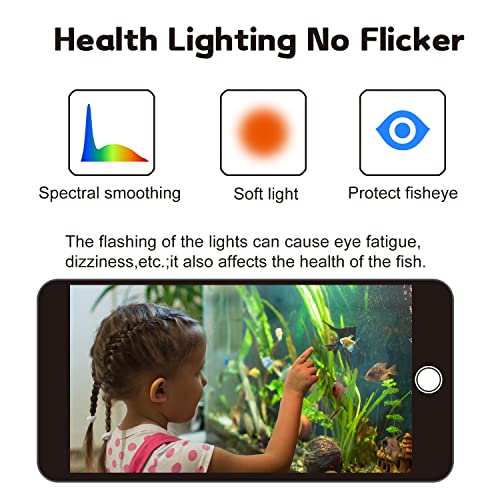 WaterRebirth Ultra-Slim Full Spectrum LED Aquarium Light Adjustable Brackets,800LM 20W for 24Inch to 30Inch Fish Tank Lighting Fresh Water - size: 24-30"