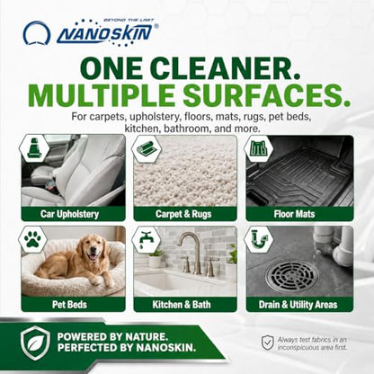 Nanoskin ENZYME Bio-Enzymatic Cleaner & Odor Eliminator 1 Gallon - Fragrance-Free Multi-Surface Cleaner for Organic Stains, Pet Accidents, Food Spills, Light Grease & Grime | Auto, Kitchen & Bath - size: 128 Fl Oz (Pack of 1)