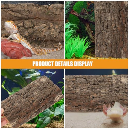 Totority 3pcs Bark Backdrop for Reptile Tanks Aquarium Background and Lightweight Terrarium Decoration Creates Comfortable Habitat for Lizard Snake Fish