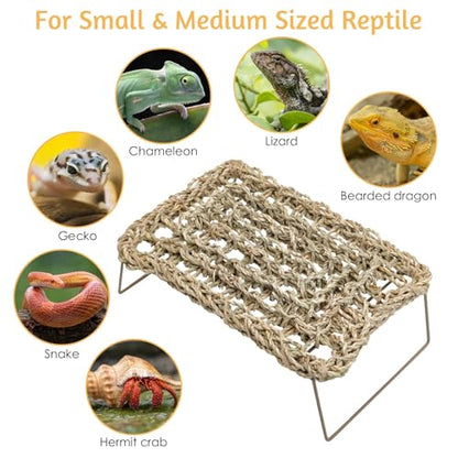 BNOSDM Reptile Cork Bark Substrate and Sea Grass Bed Mat for Lizard, Gecko