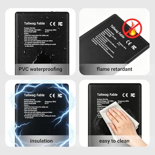 Reptile Heating Pad 8"X12" 16W with Digital Thermostat for 30-40gal Under Tank, Graphene Heating Mat for Turtle, Lizard, Frogs, Snake and Hermit Crab