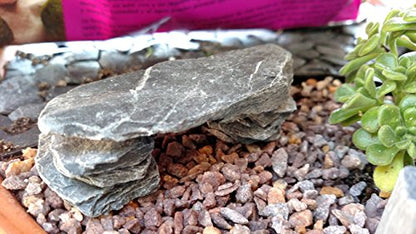 Natural Slate Stone 1 to 3 Inches - USA Sourced and Packaged for Aquascaping Aquariums, Terrariums, Paludariums, Reptile Enclosures, Wargaming, Models, Mosaic Art, Miniature Fairy Gardens (2lbs Grey) - style: 2lbs