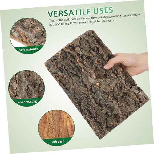Luxshiny 2 Pcs Natural Cork Bark Aquarium Bark Terrarium Decor for Reptiles and Fish Tanks Climbing and Hiding Spots for Bearded Dragons Lizards Geckos Safe and Easy to Install Wall