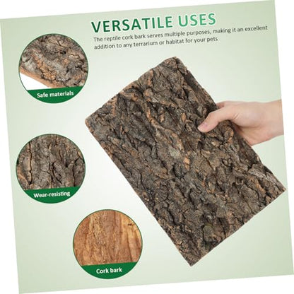 Luxshiny 2 Pcs Natural Cork Bark Aquarium Bark Terrarium Decor for Reptiles and Fish Tanks Climbing and Hiding Spots for Bearded Dragons Lizards Geckos Safe and Easy to Install Wall