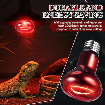 VIHOSE 6 Pack 75 W Reptile Heat Bulbs Red Heat Lamp Bulb Infrared Lamp Red Basking Light Bulbs for Reptiles, Bearded Dragon, Lizard, Tortoise, Chickens, Leopard Gecko, Amphibian, Pets - color: Infrared