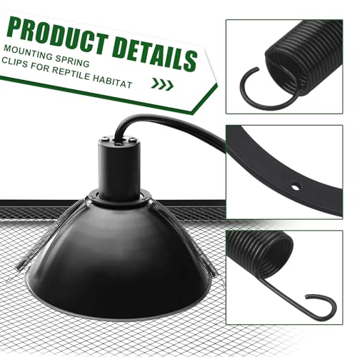 Mounting Spring Clips for Reptile Habitat Lighting Domes, Fits most reptile lighting domes,terrarium mesh screens, and heat lamp covers.Most Standard Domes and Screen Covers (1 pack) - size: 1 pack