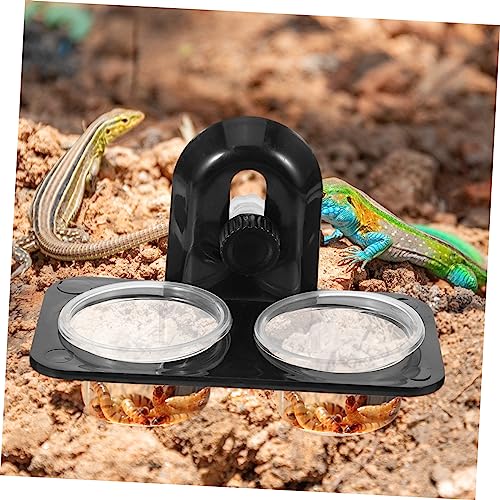 TEHAUX Reptile Food Tray Bowl Pet Feeder for Gecko Turtle Easy Screw Multifunctional Container Bowl - size: Size 1