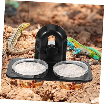 TEHAUX Reptile Food Tray Bowl Pet Feeder for Gecko Turtle Easy Screw Multifunctional Container Bowl - size: Size 1