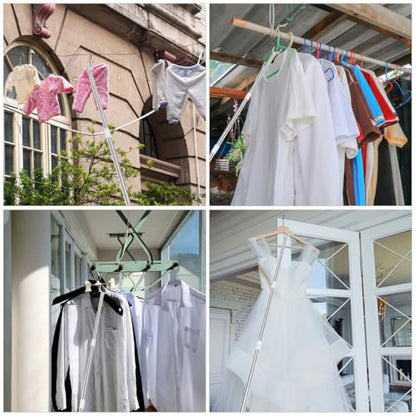 CHILDWEET 2pcs Stitching Clothes Rail Shepherds Hook Bathroom Must Haves Clothing Hook Pole Snake Hook Closet Reacher Pole Reacher Grabber Pole Grip Telescopic White Hook up Stainless Steel