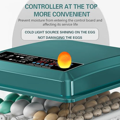 Automatic Egg Incubator 36-Tray, Digital Humidity Control with Auto Flip, Adjustable Egg Spacing, Fahrenheit Display, Suitable for Chicken, Duck, Goose, Bird Eggs, Quail Eggs
