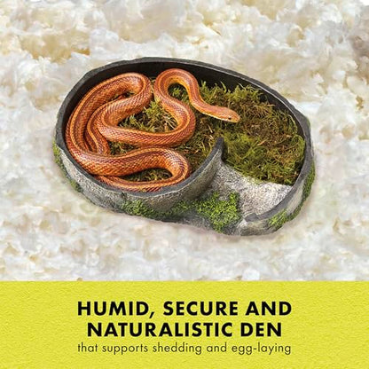 Zilla Rock Lair, Naturalistic Hide, Supports Shedding and Egg-Laying, Retains Humidity, Ideal for Snakes and Lizard, Large - size: Large