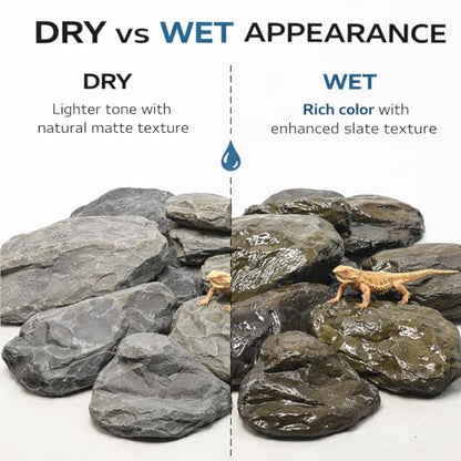 Aquarium Rocks 5lb Natural Stream Stone 3-4pcs Slate Stones for Aquascape, Fish Tank Decorations, Reptile & Turtle Habitat Basking Rock(2-7 Inches) - size: 5lb(3-4pcs)