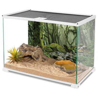 AWERT Foggy Forest Terrarium Background - Stream Green Huge Tree Reptile Habitat - Tropical Rainforest Aquarium - 30x18 inches - Durable Polyester - size: 30x18in/75x45cm