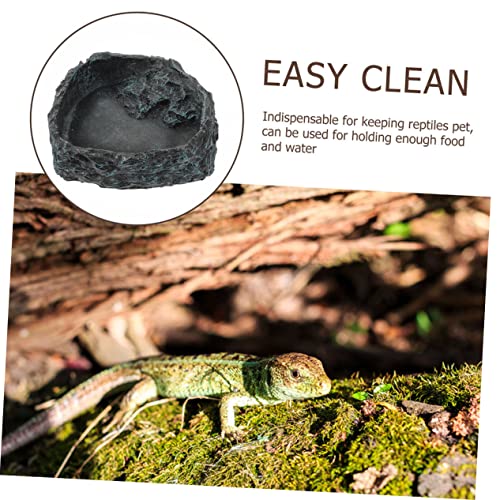 Reptile Feeding Bowl Smooth Surface Dish for Snakes Frogs Lizards Safe Water Food Basin for Bearded Dragons and Tortoises Easy to Clean