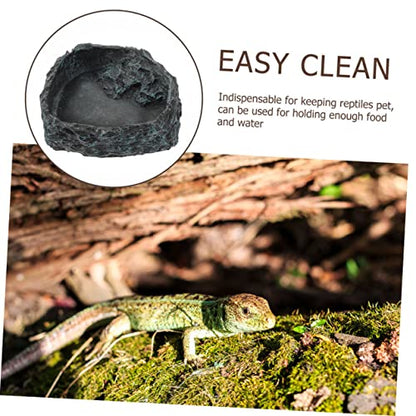 Reptile Feeding Bowl Smooth Surface Dish for Snakes Frogs Lizards Safe Water Food Basin for Bearded Dragons and Tortoises Easy to Clean
