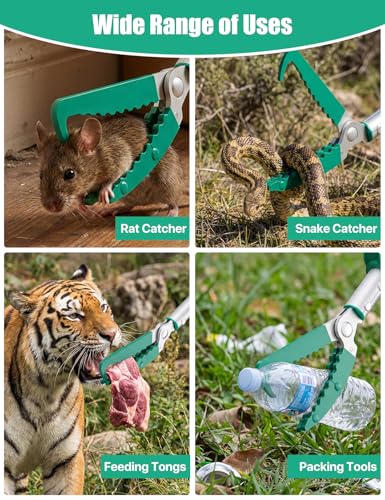Snake Grabber Tool,78" Professional Snake Tongs for Rattlesnake Heavy Duty Reptile Tongs Extra Long with Wide Jaw Handling Tool