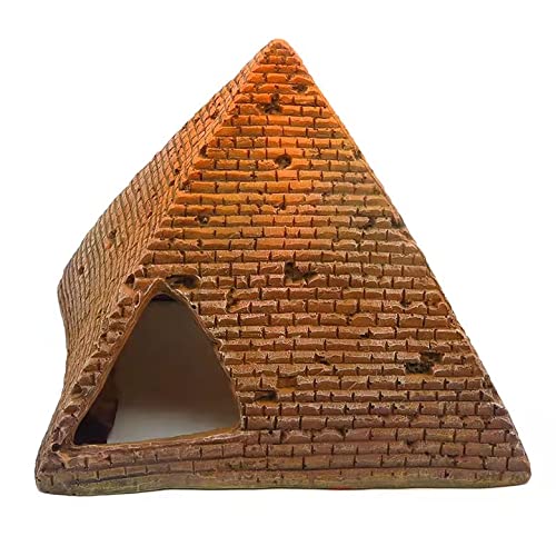 Large Pyramid Aquarium Landscaping Fish Hideout 5.5 inch Betta Fish Tank Exotic Decoration Gecko Snake Terrarium Decor Accessories