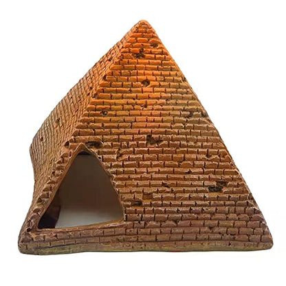 Large Pyramid Aquarium Landscaping Fish Hideout 5.5 inch Betta Fish Tank Exotic Decoration Gecko Snake Terrarium Decor Accessories