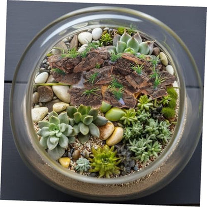 VANZACK 20pcs Natural Cork Bark Reptile Terrarium Background for Climbing and Hiding Tree Bark Decor for Reptile Tank Supplies Realistic Aquarium Habitat Enhancement