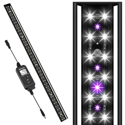 REPTITRIP 39-Inch LED UVB Reptile Light with Auto On/Off & Preset Day-Night Cycle Dimming, 4 UVI Modes Fixture Controller, 27W Aluminum UVA UVB Lamp for Bearded Dragons, Turtles & Snakes, 6500K - size: 39 INCH