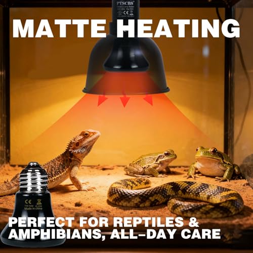 25W Ceramic Heat Emitter (2-Pack) - Reptile Heat Lamp, No Light Emitting Coil Bulb for Reptile Tanks, Terrariums, Brooders & Chicken Coops - E26 Base for Turtle, Lizard, Bearded Dragon, Snake