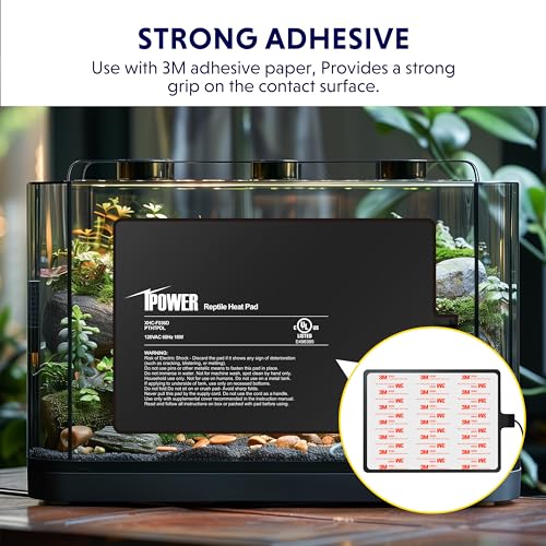 iPower Reptile Heat Pad 8 by12 Inch Under Tank Terrarium Warmer 16W Heating Mat for Turtle, Lizard, Frog, Snake, Hermit Crab and Other Small Animals - size: 8 X 12 Inch, New
