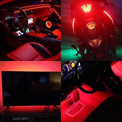 DC 5V USB COB Red LED Strip Light Dimmable IP65 Waterproof USB Powered 6.6ft/2M 640LEDs with Dimmer High Brightness Flexible LED Tape Lights - color: Red