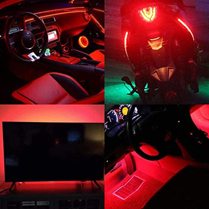 DC 5V USB COB Red LED Strip Light Dimmable IP65 Waterproof USB Powered 6.6ft/2M 640LEDs with Dimmer High Brightness Flexible LED Tape Lights - color: Red
