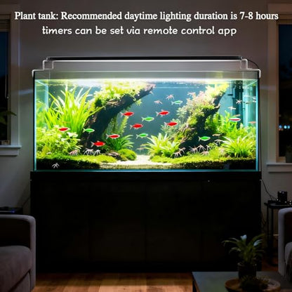Full Spectrum Aquarium Light: Fish Tank Light with APP & Remote Timer Control for Aquatic Pet Plants Lover - Extendable Fish Tank Lights for 11-17 Inch Freshwater Saltwater Aquarium - size: 12-18inch