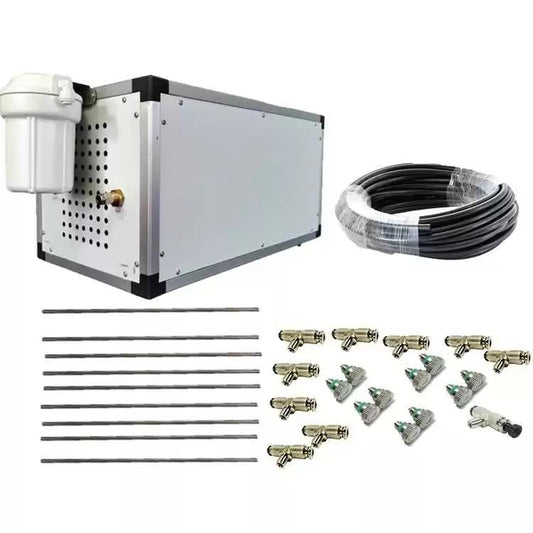 System - High pressure Misting System - Stainless Steel Tubing - 1500 PSI Misting Pump - DIY Misting System - Residential, Commercial & Industrial - (18 Ft Mist Line - 10 Nozzles) - size: 18 Ft Mist Line - 10 Nozzles