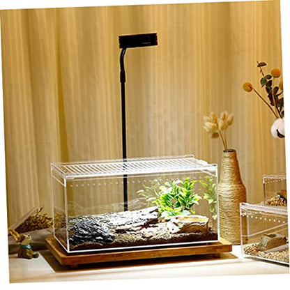 POPETPOP Reptile Breeding Box, Reptile Feeding Container Aquarium Breeding Tank Transparent Feeding Box Terrarium Habitat for Snake Turtle Lizards（7.86X5.89X3.93in）