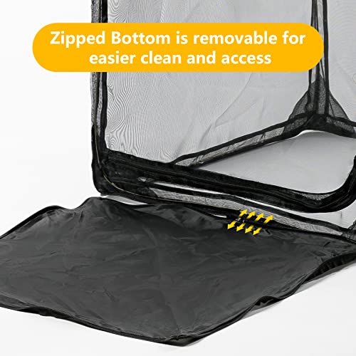 30" Heavy Duty Monarch Butterfly Habitat, Outdoor Collapsible Insect Mesh Cage Terrarium Pop-up with Zipper Protection and Unzip Bottom (23 x 23 x 46 inches) - size: 23 x 23 x 46 inches