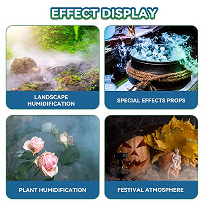 Mxmoonant Mist Maker 12 Head Ultrasonic Mister Pond Fogger 8400ml/H Humidifier w/400W Power Supply, Float, Replacement Discs for Water Fountain, Mushroom Plant Humidity, Halloween Decoration 110V