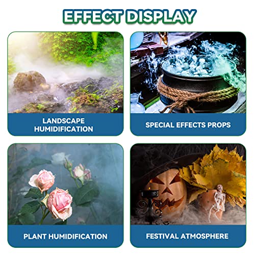 Mxmoonant Mist Maker 10 Head Ultrasonic Pond Fogger 7000ml/H Mist Humidifier with Float 400W Power Supply for Landscape Vegetable Preservation Scenic Magical Atmosphere