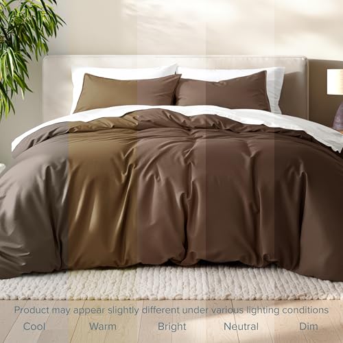 Bare Home Bedding Duvet Cover Extra Long Size - Premium 1800 Super Soft Collection - Lightweight, Cooling - Soft Breathable Bedding Duvet Cover (Twin/Twin XL, Cocoa) - color: 07 - Cocoa (No Comforter), size: Twin/Twin XL