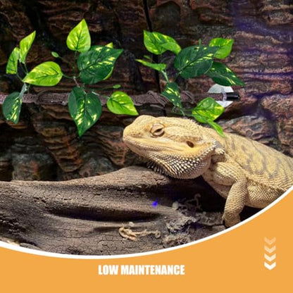 2pcs Artificial Green Plastic Reptile Vines with Suction Cups for Terrarium and Reptile Tank Climbing Branches, Versatile Use and Complex Climbing Structures for Snakes and Lizards