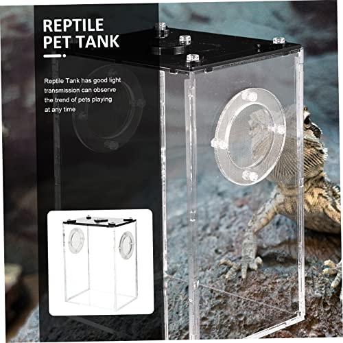 Transparent Acrylic Reptile Box with Ventilation Pet Tank for Lizards Snakes Turtles and Small Animals Escape Resistant Habitat for Home Breeding and Observation