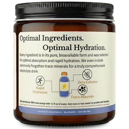 Raw & Unflavored Electrolytes Powder - Natural Fasting Salts | Microplastics Tested | No Flavor, Sugar, Stevia, or Citric Acid | Clean Keto & Carnivore | Glass Jar & Wood Scoop | No Plastic Packaging