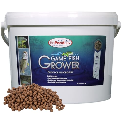 The Pond Guy Game Fish Grower Floating Pellet Food, Complete Aquatic Nutrition for Bass, Trout, & Catfish in Freshwater Ponds & Lakes, 17 lbs