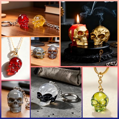 Silicone Skull Resin Molds Set, 3D Alien Skeleton Epoxy Resin Mold for Aromatherapy Candle Making, Skull Pendant, Halloween Decoration, Home Decor, Outdoor Art Crafts