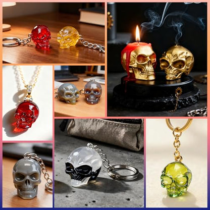 Silicone Skull Resin Molds Set, 3D Alien Skeleton Epoxy Resin Mold for Aromatherapy Candle Making, Skull Pendant, Halloween Decoration, Home Decor, Outdoor Art Crafts