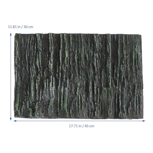 Luxshiny 3D Aquarium Background Board for Fish Tank and Reptile Terrarium, Lifelike Bark Texture Decorative Landscape Panel, Blue Vertical Stripe Design for Turtle and Cichlid Tanks