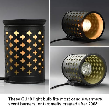 Mandala Crafts MR16 25W 120V GU10 Halogen Light Bulbs for Candle Warmers Lamps - Dimmable Warm White Fragrance Melts, Tart Burners, Scents Wax Warmer Bulbs, Pack of 4