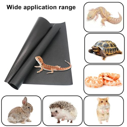 Reptile Carpet Reptile Mat 2 Pack Bearded Dragon Leopard Gecko Substrate Bearded Dragon Tank Flooring Snake Tortoise Bedding Bearded Dragon Tank Accessories 17.5’’ x 79.7’’ -Two-Tone